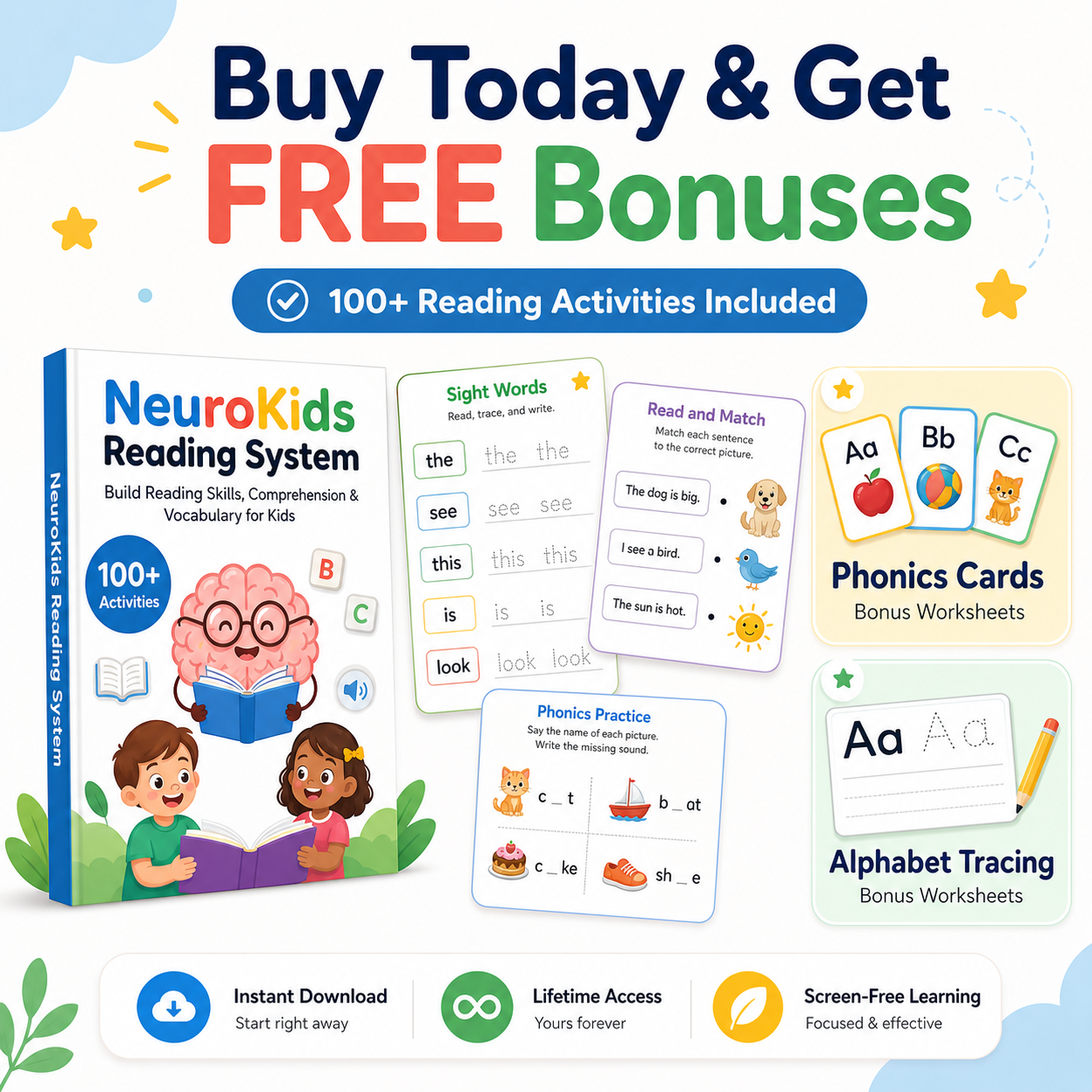 NeuroKids Reading System™ 100+ Activities to Help Your Child Read with Confidence and Stop Falling Behind