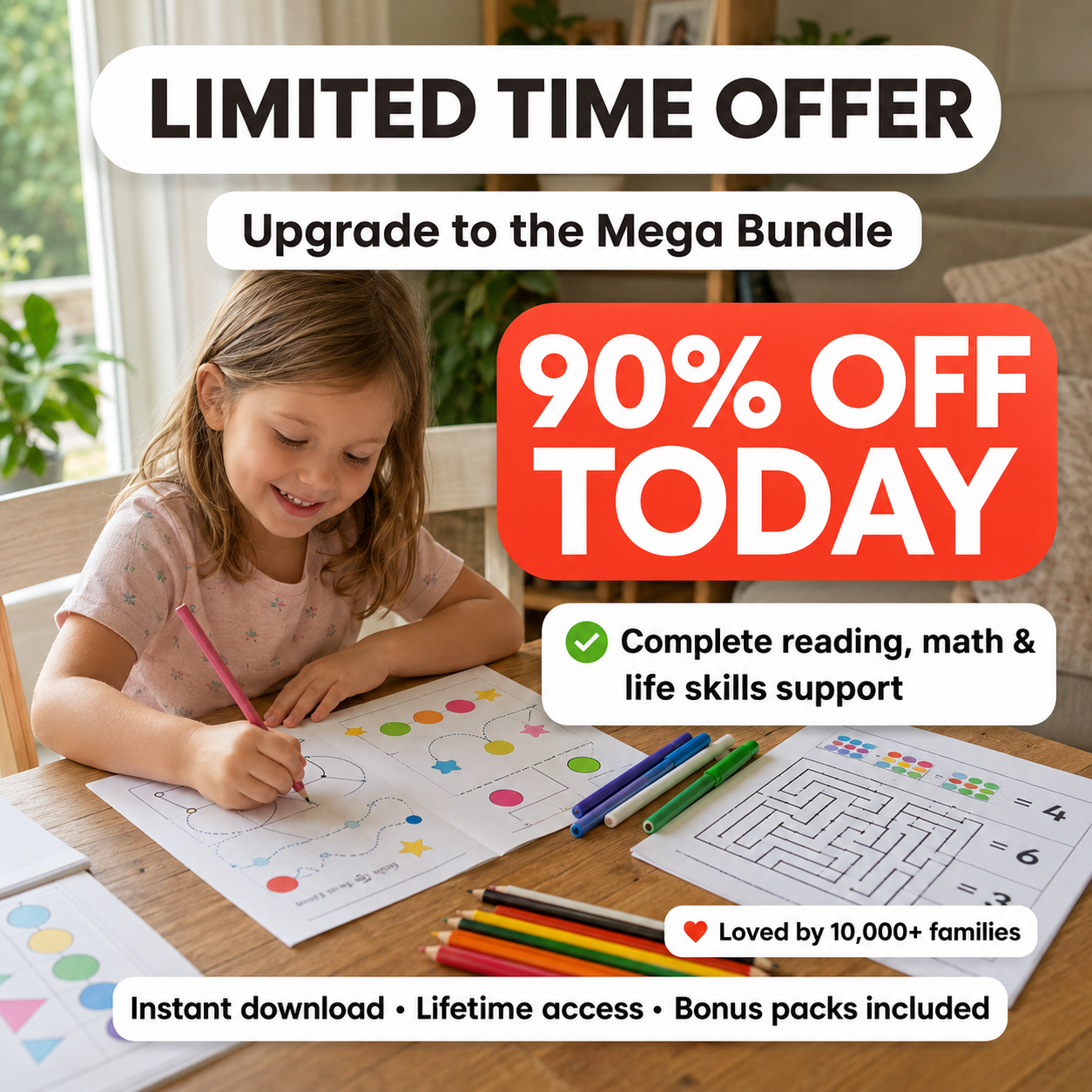 NeuroKids™ Mega Learning Bundle: Math, Reading & Life Skills