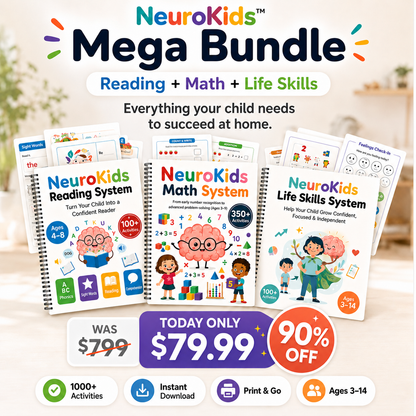 NeuroKids™ Mega Learning Bundle: Math, Reading & Life Skills