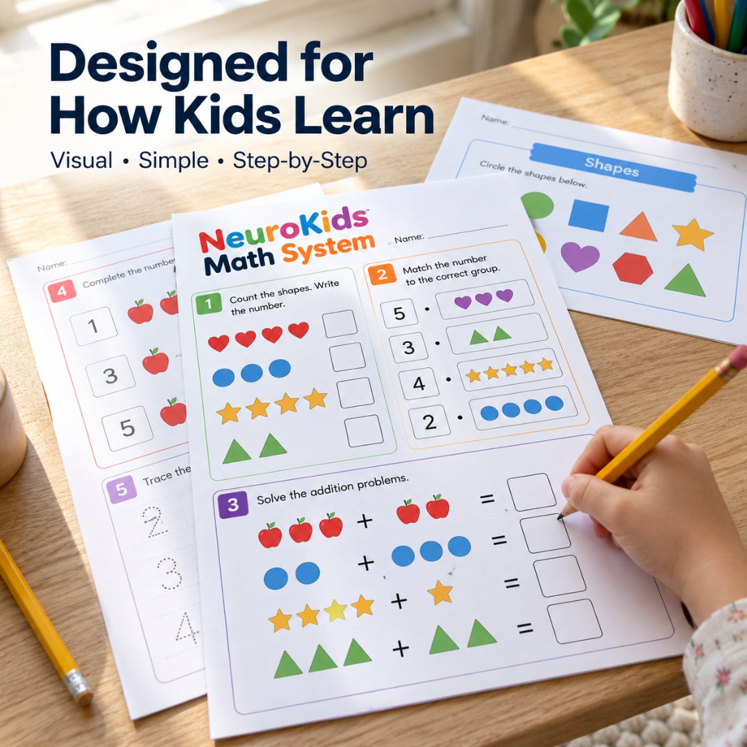 NeuroKids Math System™ Über 350 Übungen, die Ihrem Kind helfen, Probleme mit Mathematik zu überwinden