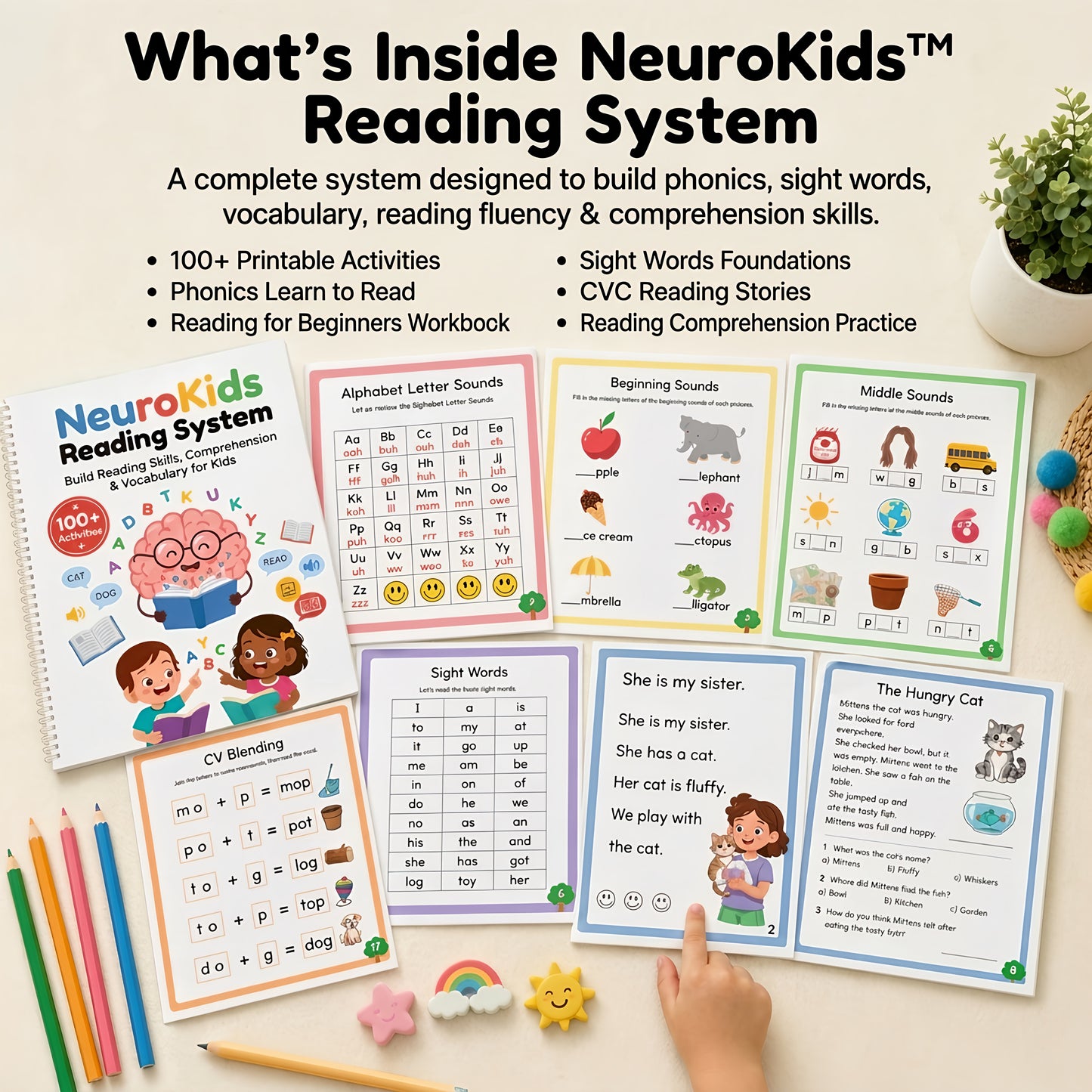 NeuroKids Reading System™ 100+ Activities to Help Your Child Read with Confidence and Stop Falling Behind