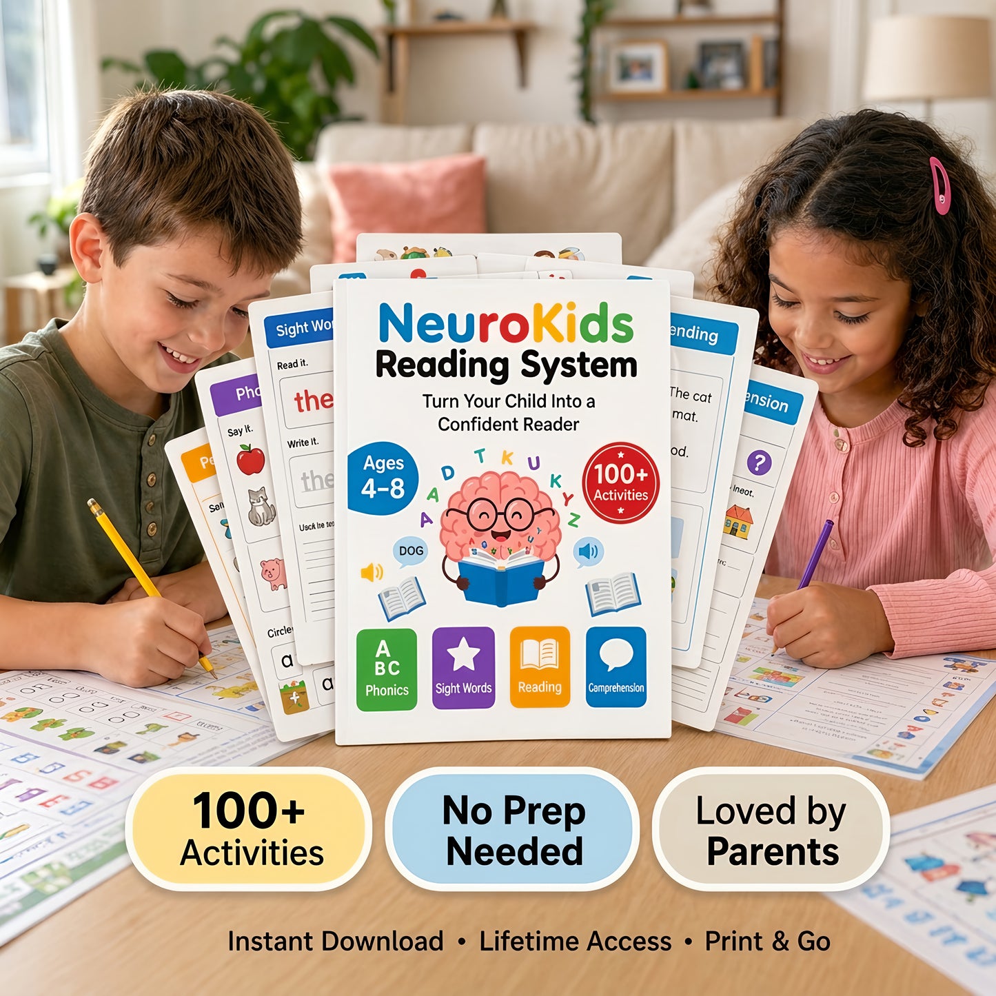 NeuroKids Reading System™ 100+ Activities to Help Your Child Read with Confidence and Stop Falling Behind